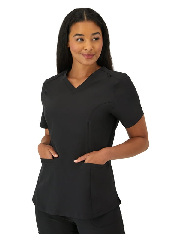 Hanes Women's Comfort Fit Short Sleeve V-Neck Scrub Top, Style HSW107, Sizes up-to 3XL