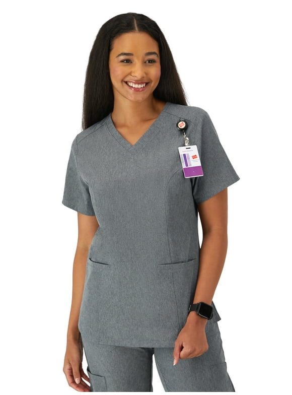 Hanes Women's Comfort Fit Short Sleeve V-Neck Scrub Top, Style HSW107, Sizes up-to 3XL