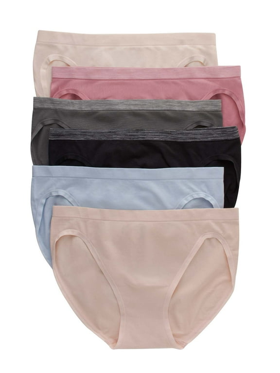 Womens Underwear Bikini 6-Pack, Comfort Flex Fit Bikini Underwear, Seamless Underwear for Women