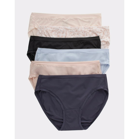 Hanes Bikini 6-Pack Panties Comfort Flex Fit Microfiber Stretch Womens Underwear