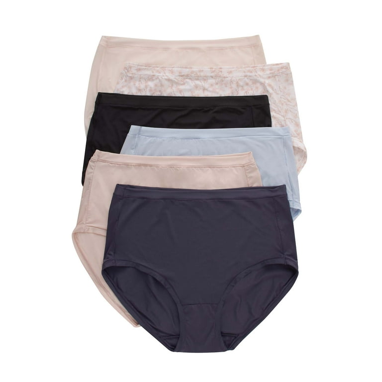 Hanes Women's Comfort Flex Fit Stretch Microfiber Modern Brief Underwear,  6-Pack 