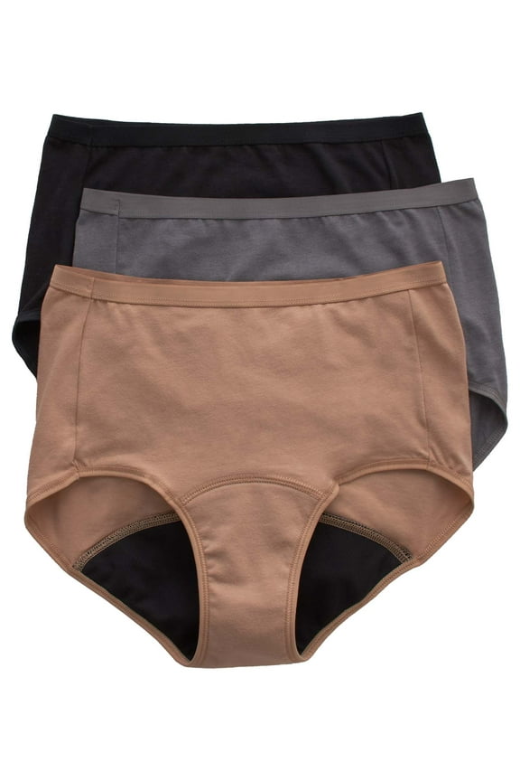 Womens Period Underwear 3-Pack, Comfort, Period Moderate Protection Period Panties, Period Underwear for Women