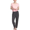 thumbnail image 1 of Hanes Women's Comfort Sleep Feather Knit Pajama Set, Lounge PJ Sleep Set, Blush/Vines, 3X, 1 of 2