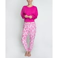 thumbnail image 1 of Hanes Women's Comfort Sleep Legacy Rib Knitted Top And Jogger Bottom Pajama Set, Berry/Damask, 3X, 1 of 4