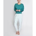 thumbnail image 1 of Hanes Women's Comfort Sleep Legacy Rib Knitted Top And Jogger Bottom Pajama Set, Green/Mistletoe, Large, 1 of 4