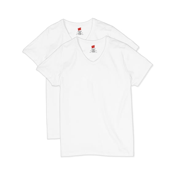 Hanes Women's ComfortSoft Short Sleeve V-Neck Tee (2-pack)