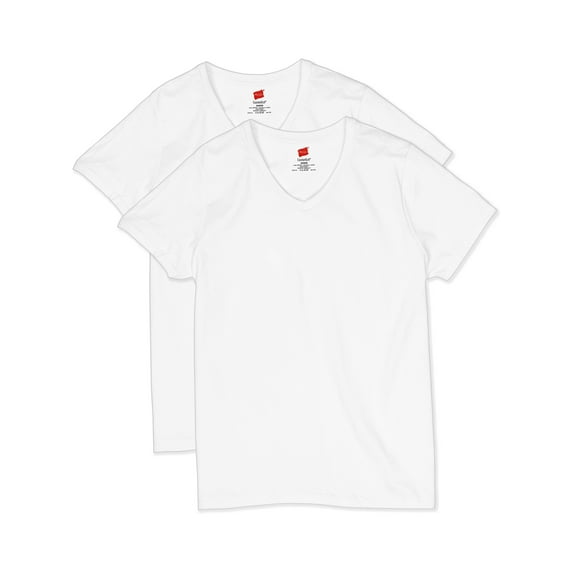 Hanes Women's ComfortSoft Short Sleeve V-neck Tee (2-pack)