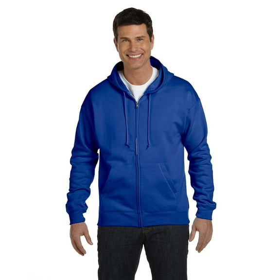 The Hanes 78 oz EcoSmart 50/50 Full-Zip Hood - DEEP ROYAL - L