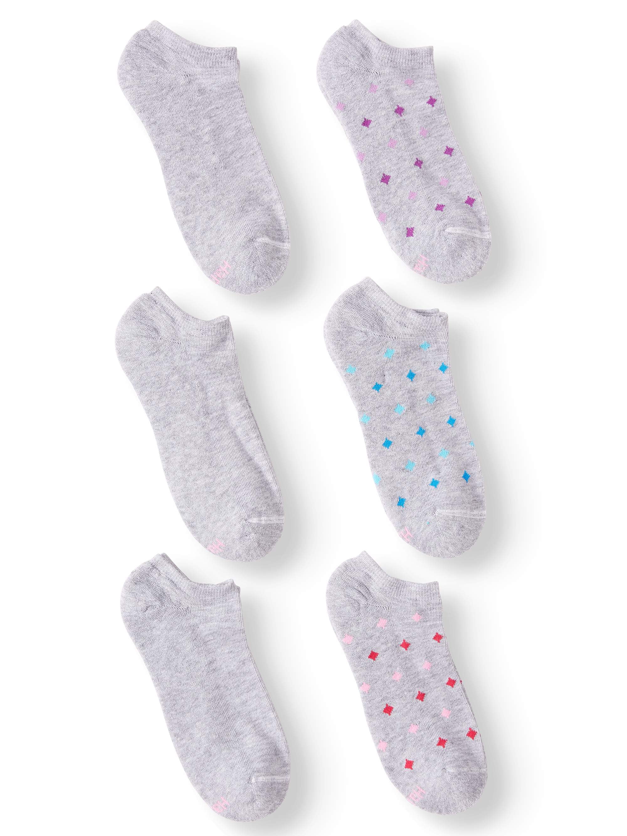 Hanes Women's Comfortblend No Show Socks, 6 Pack