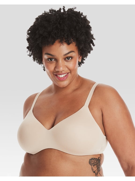 Womens No-Show Wireless Bra, Concealing Petals No-Show Bra with Convertible Straps, Sizes S-L+