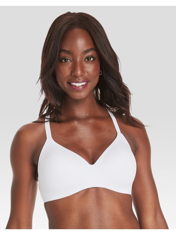 Womens No-Show Wireless Bra, Concealing Petals No-Show Bra with Convertible Straps, Sizes S-L+