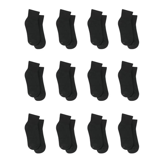 Hanes Women's Athletic Ankle Socks, Full Sole Cushion, 10-Pairs Black 5-9