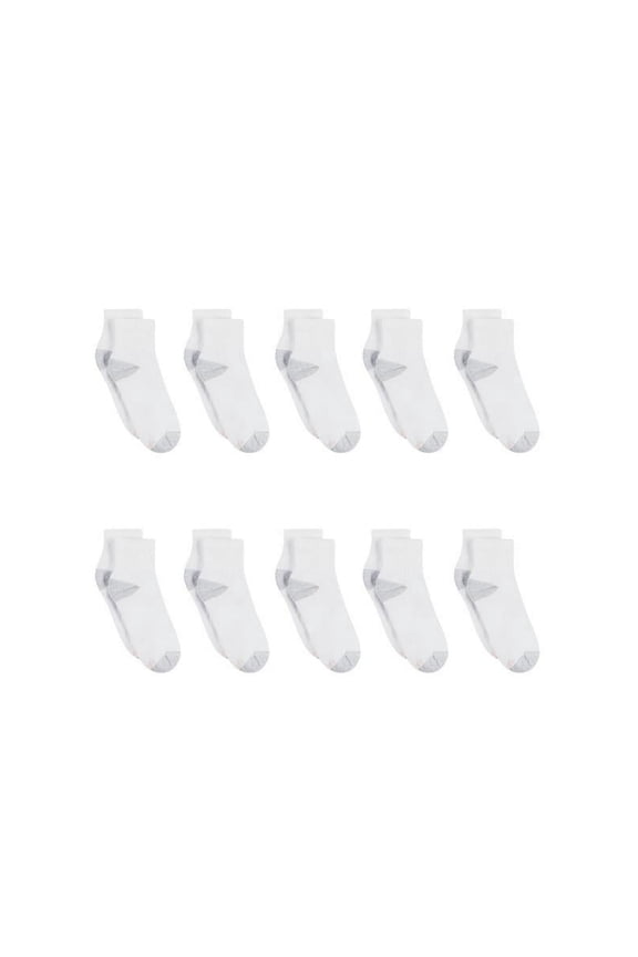 Women's Cool Comfort Ankle Socks, White , 10 Pair Value Pack, Clothing Size 8-12
