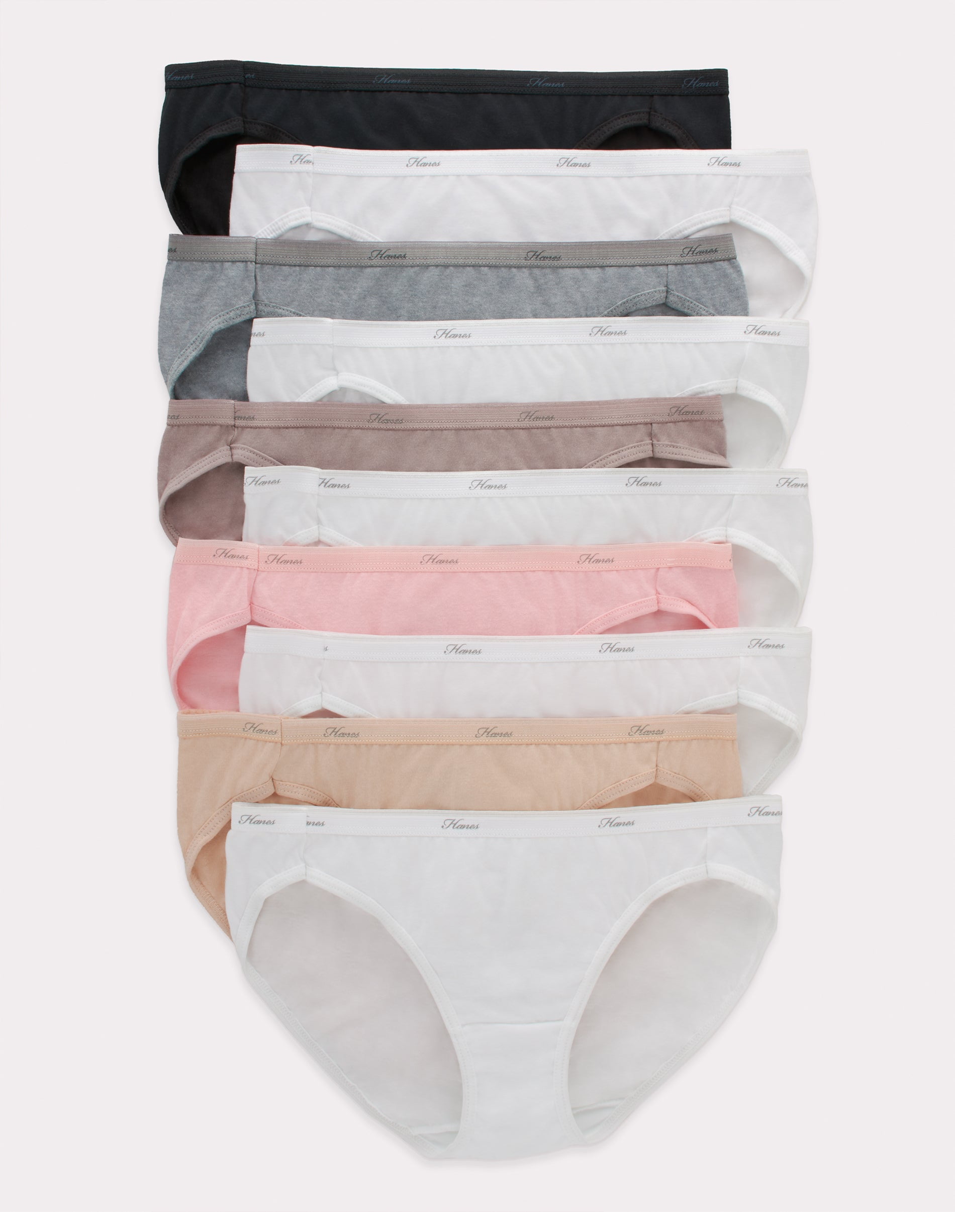 Women's Cotton Bikini Underwear, Cool Comfort, 10-Pack Assorted 8