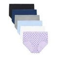 thumbnail image 1 of Hanes Women's Cotton Brief Underwear, Moisture-Wicking, 6-Pack Assortment 1 Size 6, 1 of 6