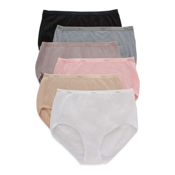 Hanes Women's Cool Comfort Cotton Brief Underwear, 6-Pack
