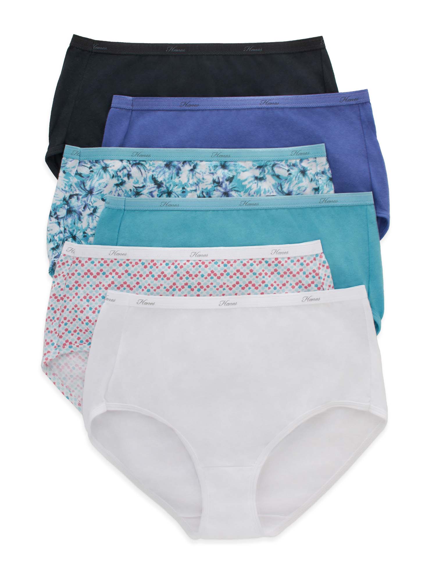 Hanes Women s Cotton Brief Underwear 6 Pack Moisture Wicking 