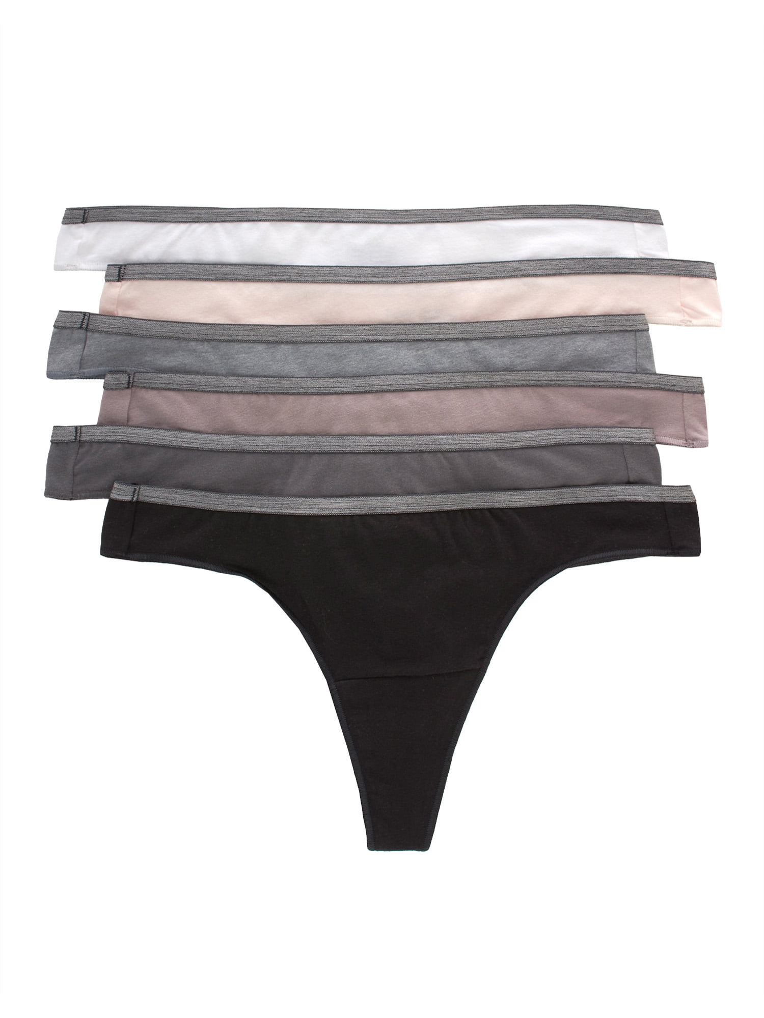 Hanes Women's Cool Comfort Cotton Stretch Thong Underwear, 6-Pack