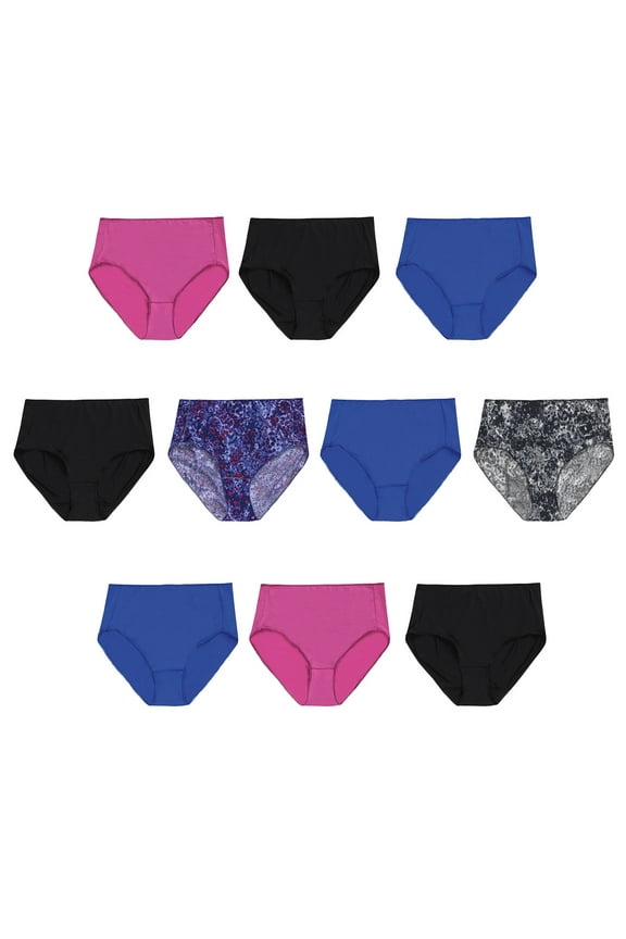 Women's Cool Comfort Microfiber Brief Underwear, 10-Pack