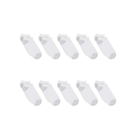 Hanes Women's Athletic No Show Socks, Full Sole Cushion, 10-Pairs White 5-9