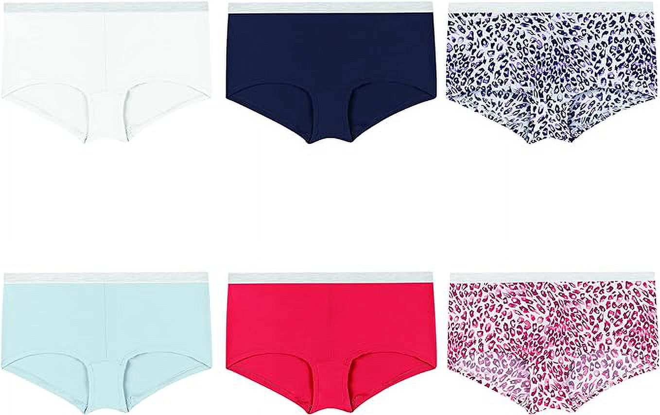 Hanes Women's Cool Comfort Sporty Microfiber Boyshort Underwear, Pack of 6, Assorted - Walmart.com