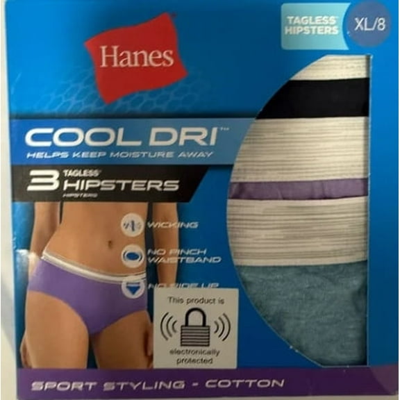 Hanes Women's Cool Dri Tagless 3 Pack Hipsters - Multi-Color Pack