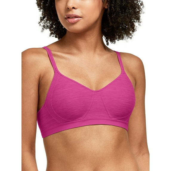 Hanes Womens Wireless T-Shirt Bra, Cooling Comfort Convertible Bra, Moisture-Wicking