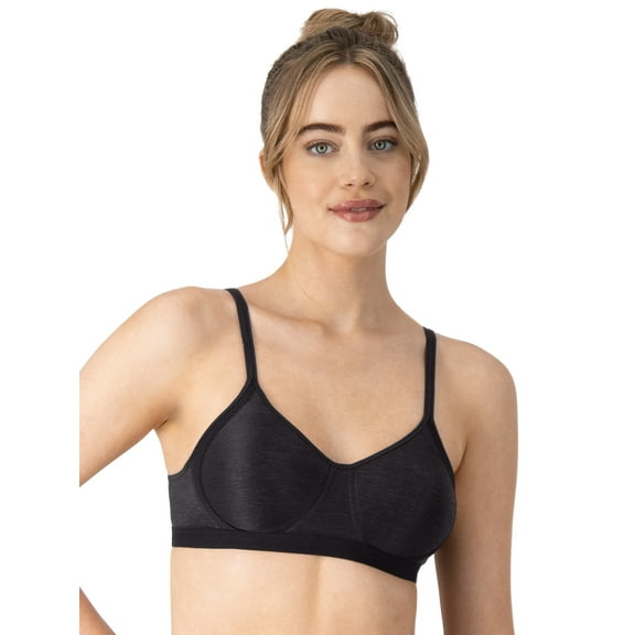 Hanes Womens Wireless T-Shirt Bra, Cooling Comfort Convertible Bra, Moisture-Wicking