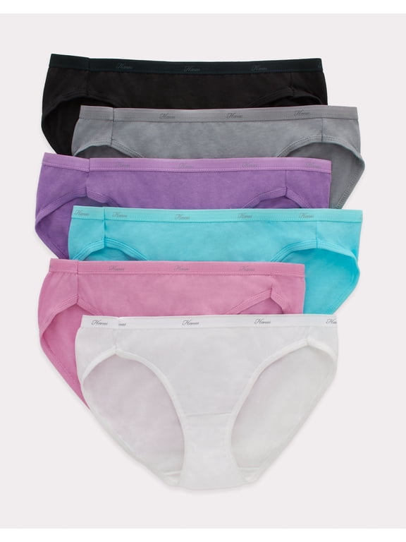 Women's Cotton Bikini Underwear, Cool Comfort, 6-Pack Assorted 7