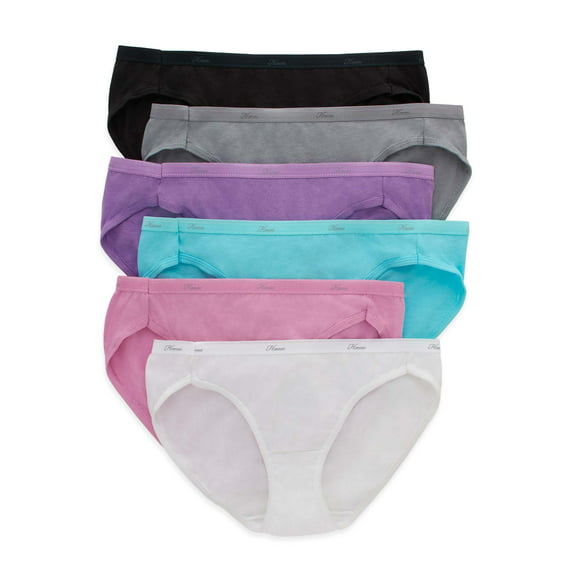 Hanes Women's Cotton Bikini Underwear, 6-Pack