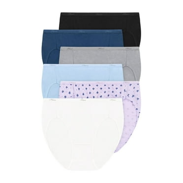 Hanes Cool Comfort Women's Cotton Hi-Cut Underwear, 6-Pack Assorted 10