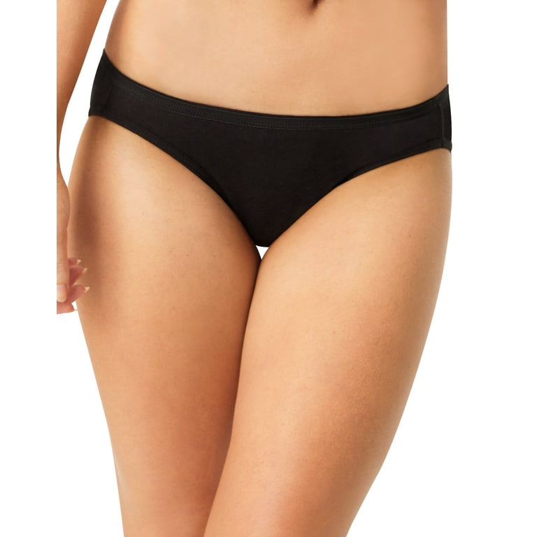 Hanes Women's Cotton Bikini Underwear, Cool Comfort, 6-Pack Assorted Basics  5