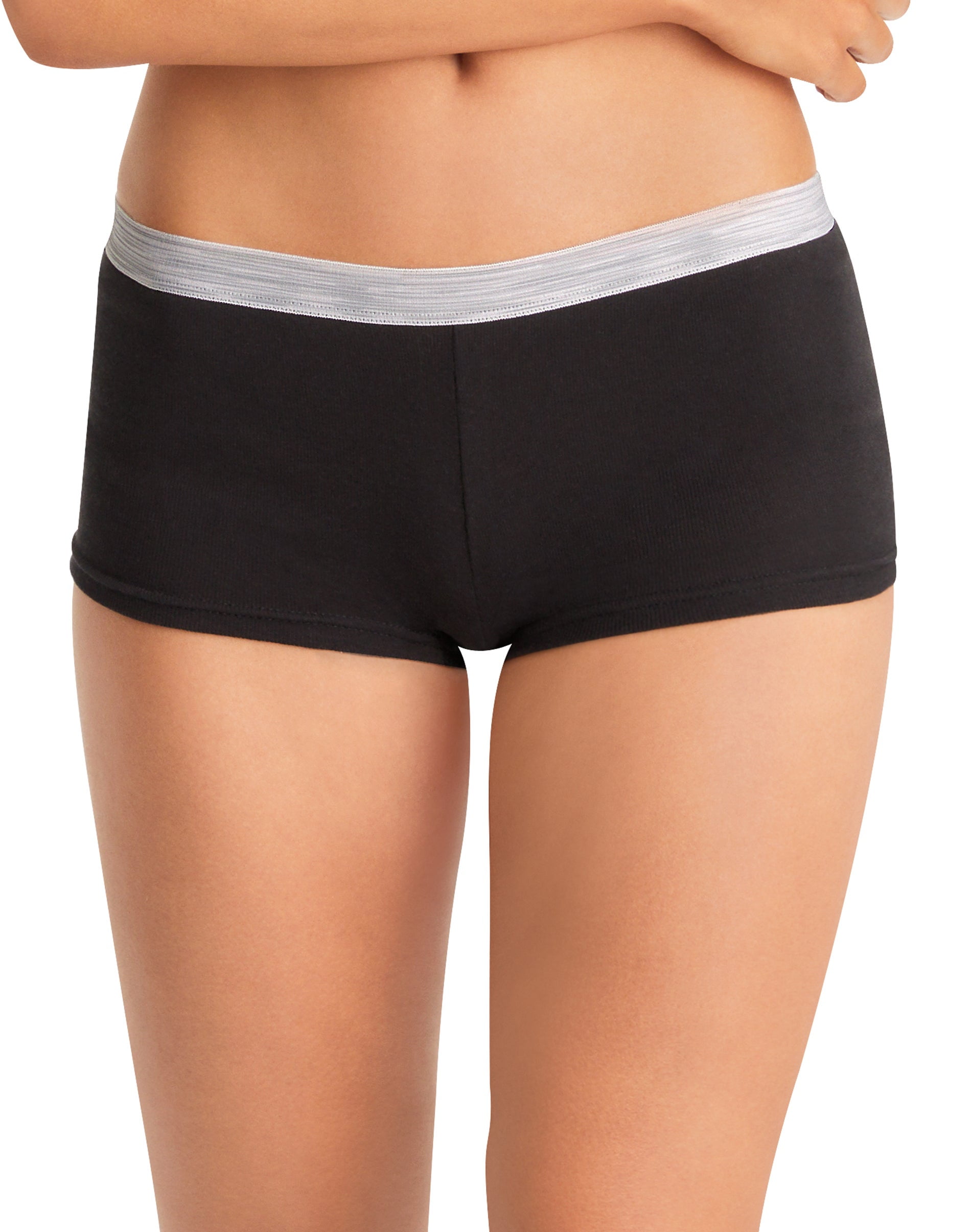Hanes Women's Cotton Boyshort Underwear, Moisture-Wicking, 6-Pack