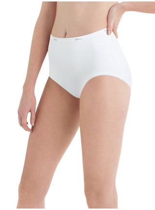 Hanes Ultimate Women's High-Waisted Brief Underwear, 4-Pack White