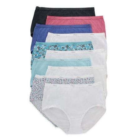 Hanes Womens Underwear 10-Pack, Full-Coverage Brief Panties, Moisture-Wicking Underwear for Women