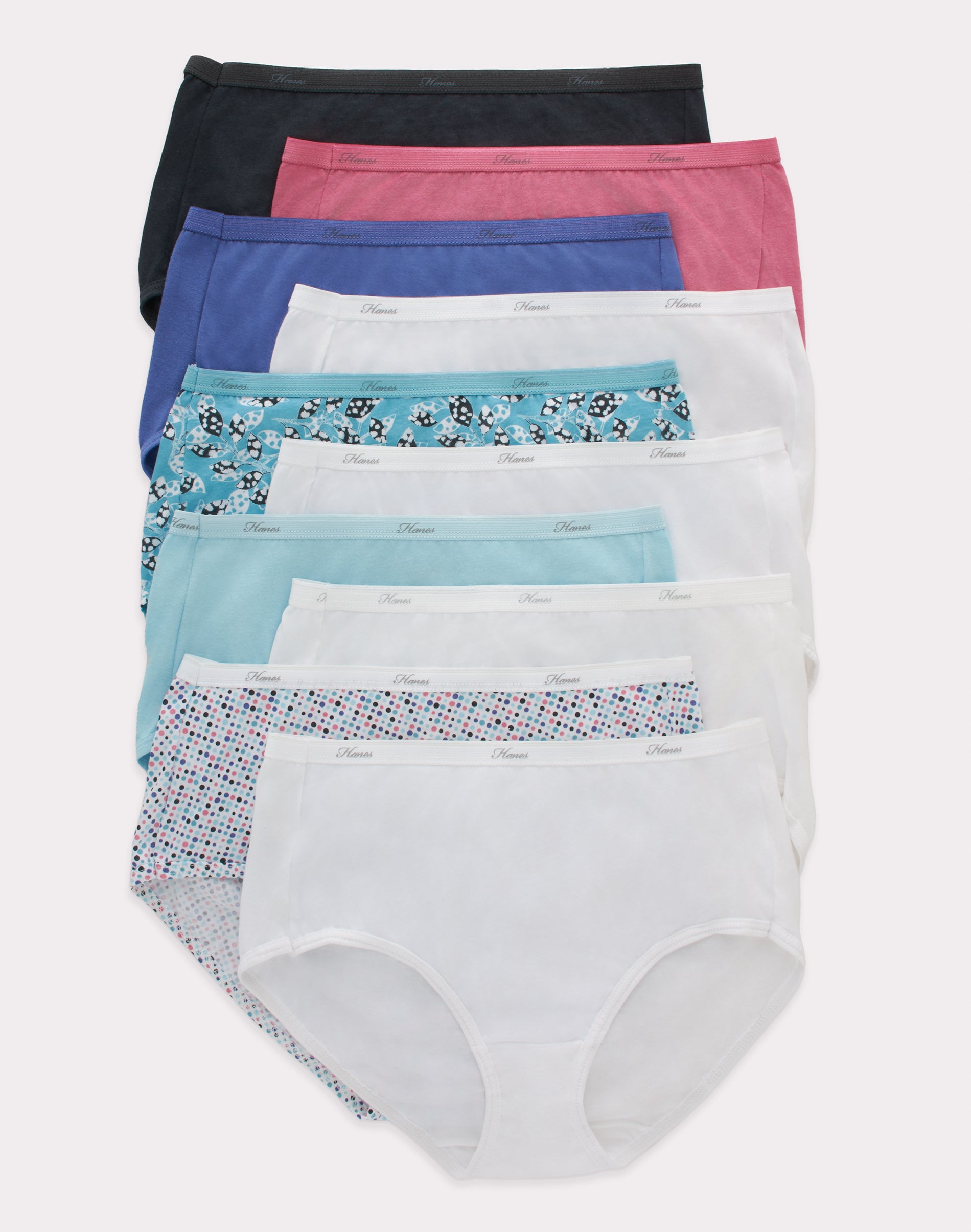 Hanes Womens Underwear Pack, High-waisted Cotton Panties, 10