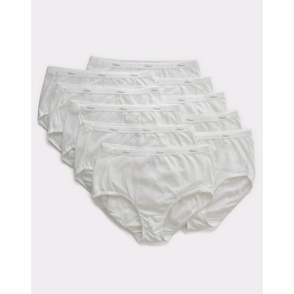 Hanes Women's Breathable Cotton Brief Underwear, White or Assorted, 10-Pack 10