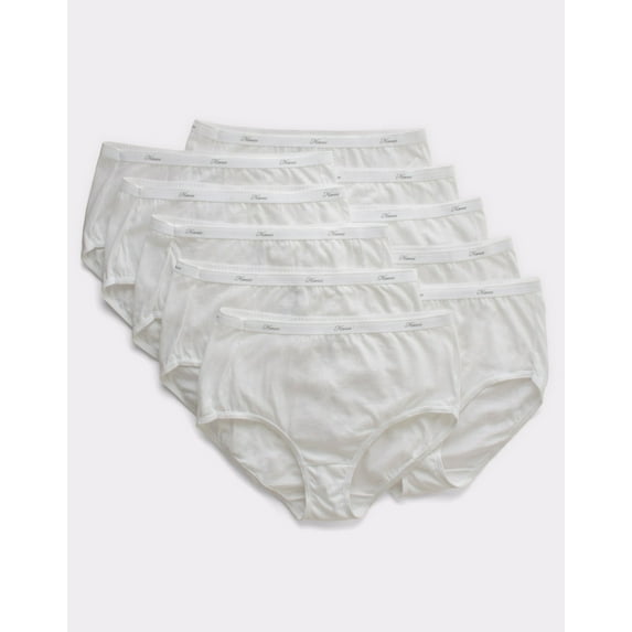 Hanes Women's Breathable Cotton Brief Underwear, White or Assorted, 10-Pack 8