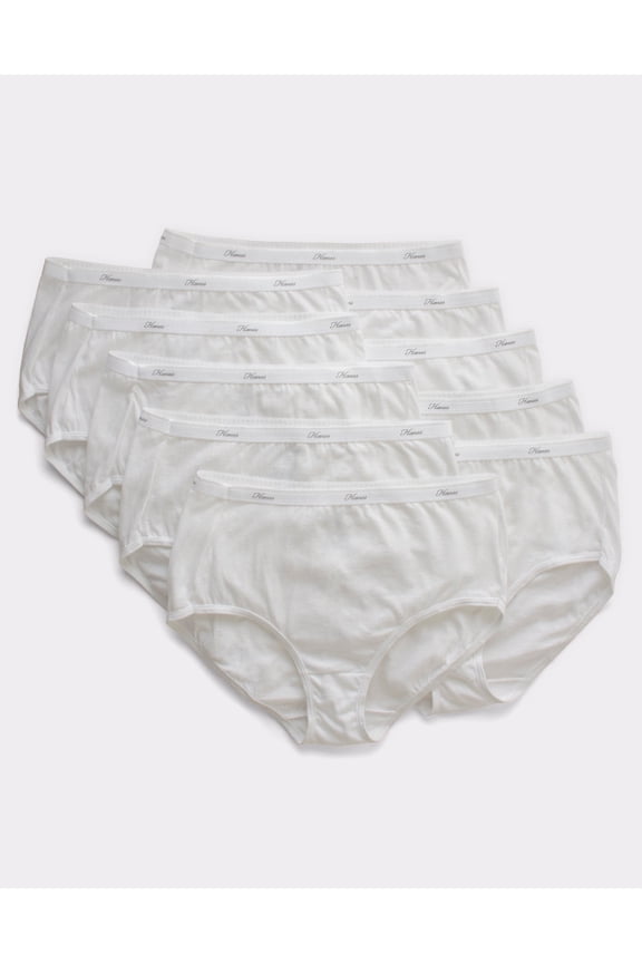 Women's Breathable Cotton Brief Underwear, White or Assorted, 10-Pack 10