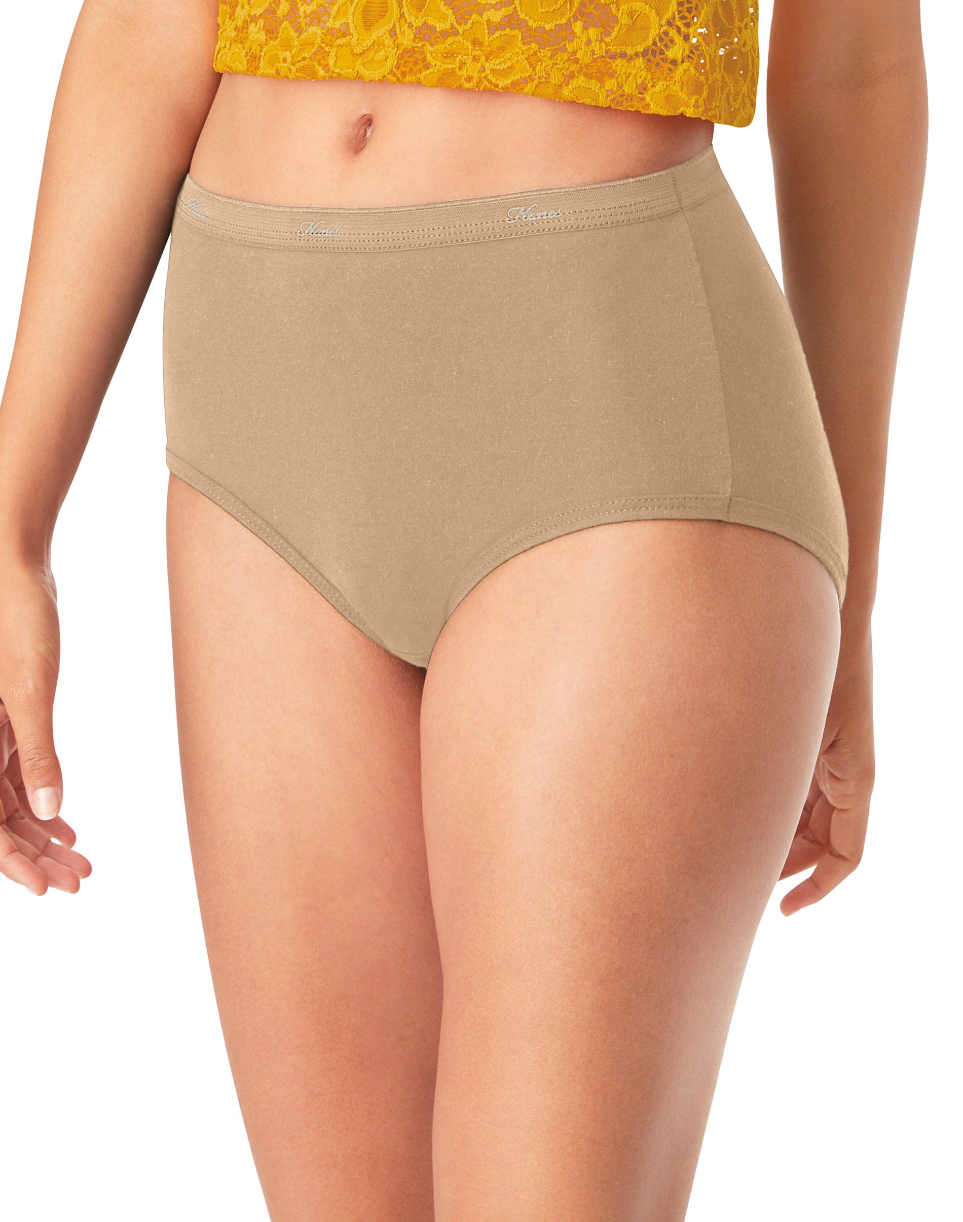 Hanes Women's Cotton Brief Underwear, Moisture-Wicking, 6-Pack Assorted 2 7  