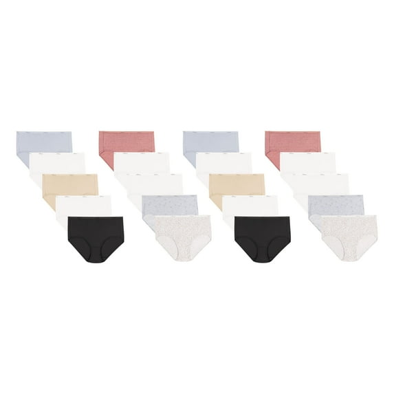 Hanes Women's Cotton Brief Underwear, Super Value 20 Pack