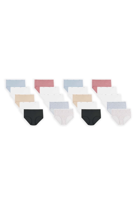 Women's Cotton Brief Underwear, Super Value 20 Pack