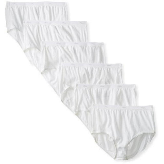 Hanes Women's Cotton Briefs 6 Pack (White, Size 7) - Walmart.com