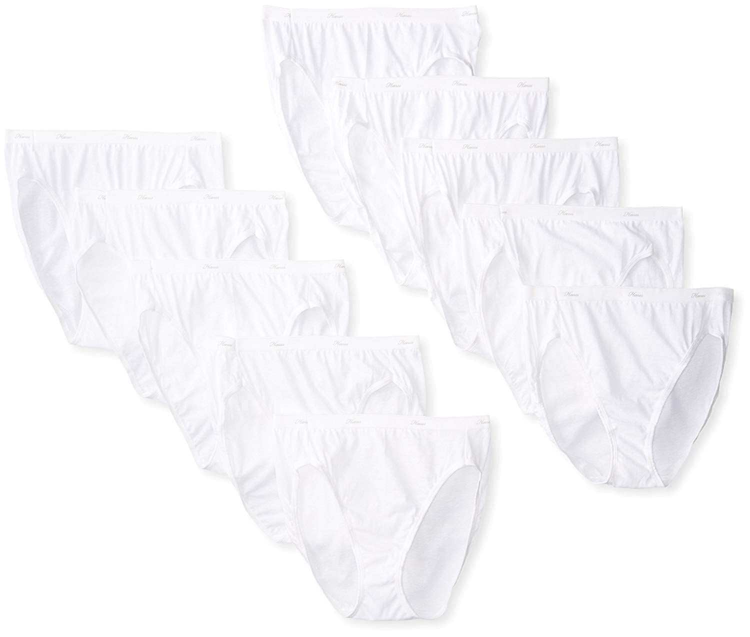 Hanes Women's No Ride Up Cotton Hi-Cut Panties (20-Pack