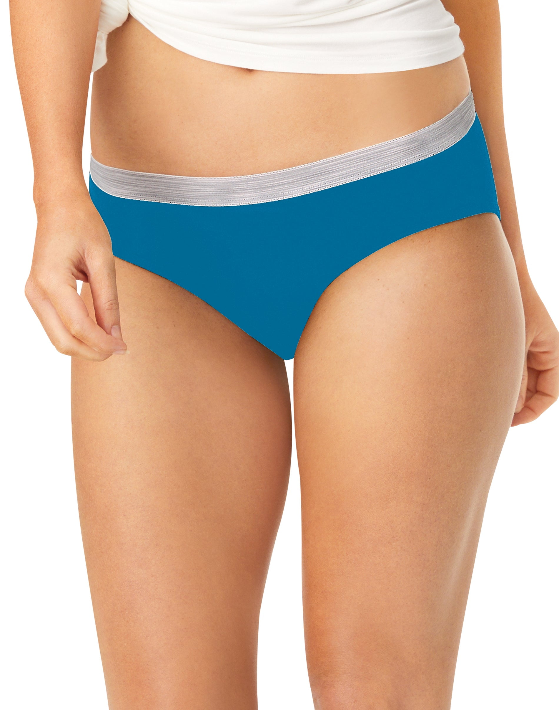 Hanes Classics Women's Panties High Cut Cotton Assorted Underwear (12) Pair  Sz 7