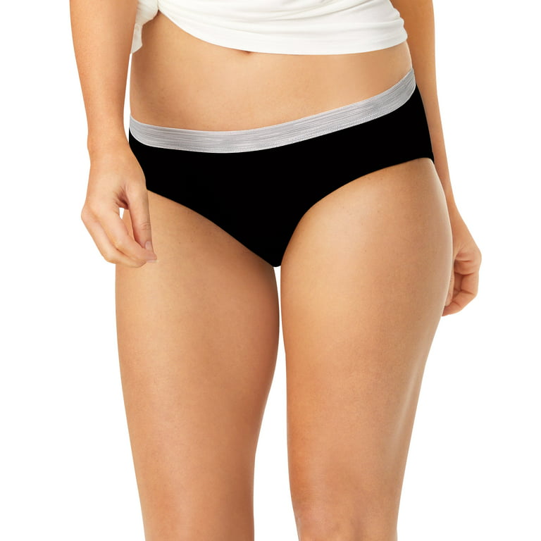 Hanes Women's Panties 6-Pack No Ride Up Cotton Brief Cut Underwear Size 9