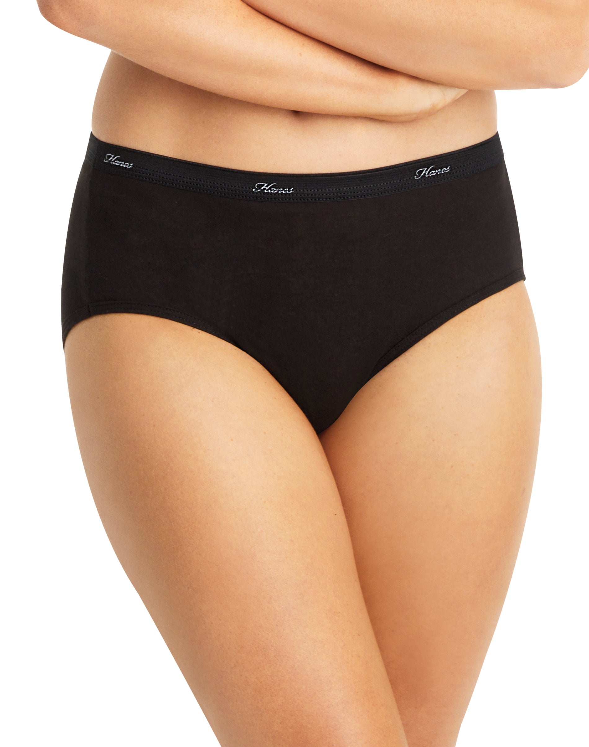 Hanes Women's Cotton Low Rise Brief Underwear, Moisture-Wicking, 6-Pack  Assorted 6