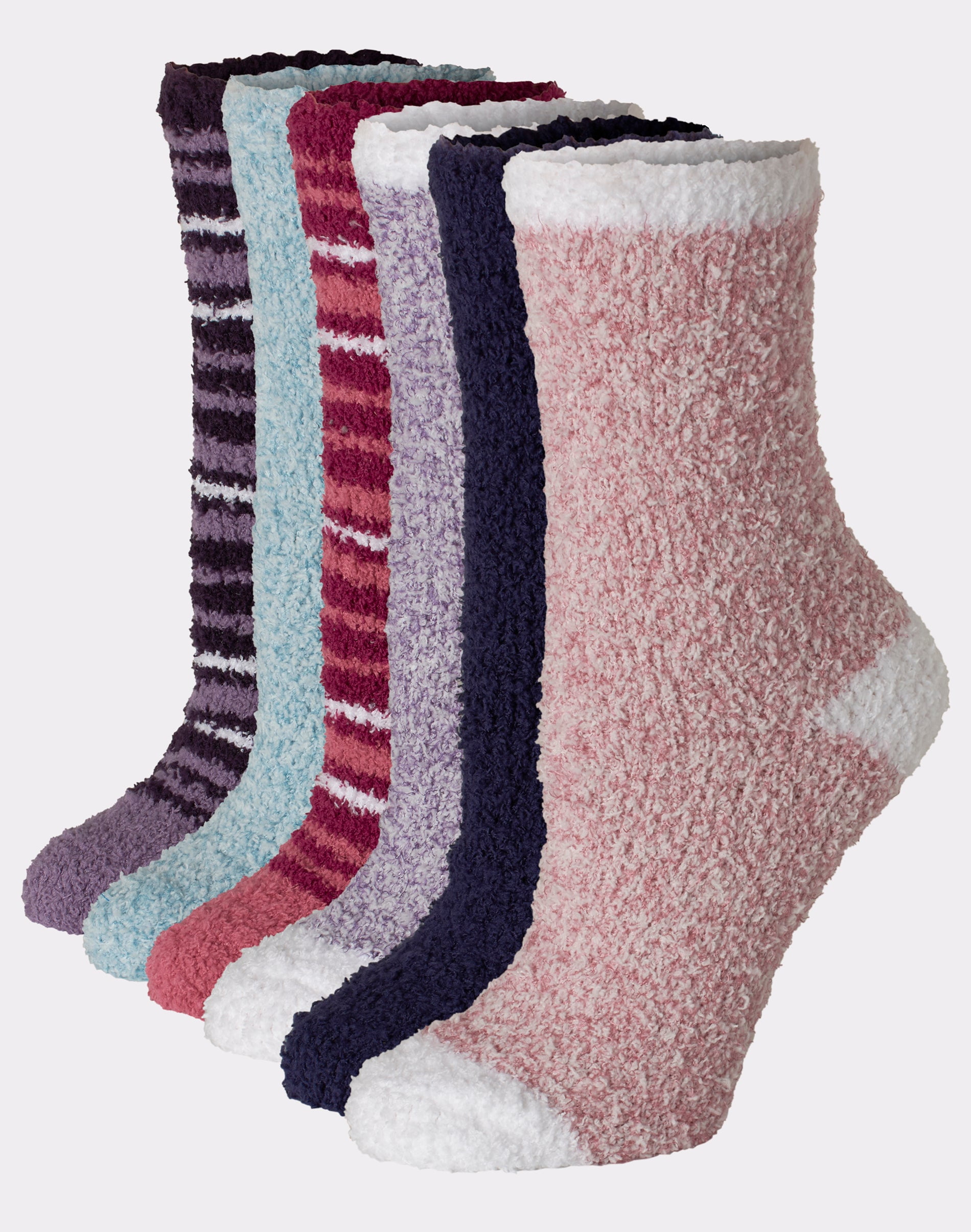 Hanes Cozy Crew Socks 6Pack Women's Soft Fluffy Comfy sz 59 4 Color