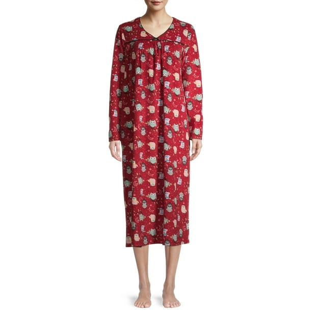 Hanes Women's Cozy Fleece Nightgown with Long Sleeves