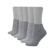 Hanes Women's Cozy No Show Socks, Assorted Solids, 6-Pairs Grey/Black ONE SIZE
